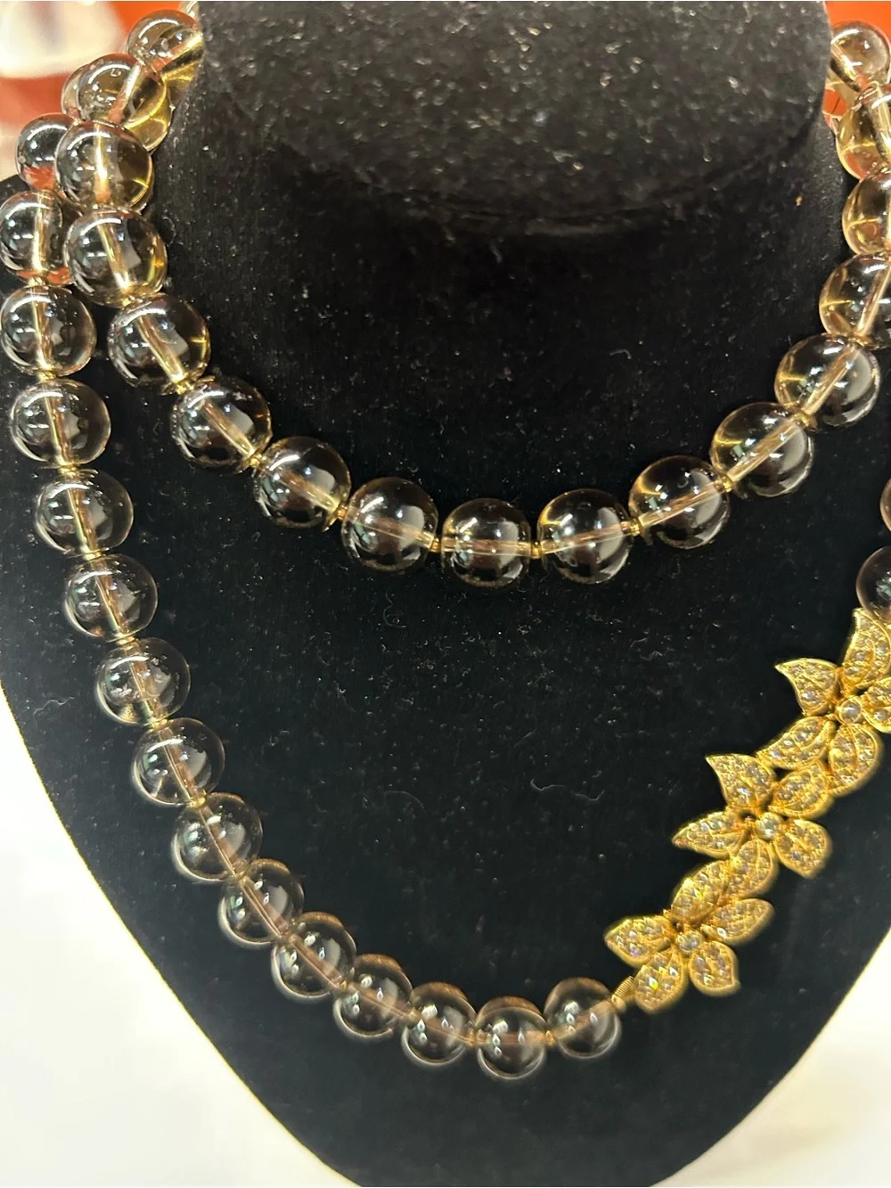 Fabulous J. Crew smoky glass crystal beaded necklace